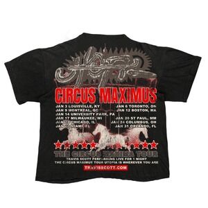 AK STUDIOS TRAVIS SCOTT 'CIRCUS MAXIMUS' TOUR‎ TEE BLACK Size LRG